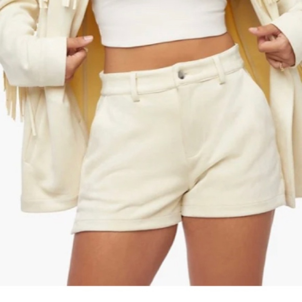 A Line Faux Suede Shorts